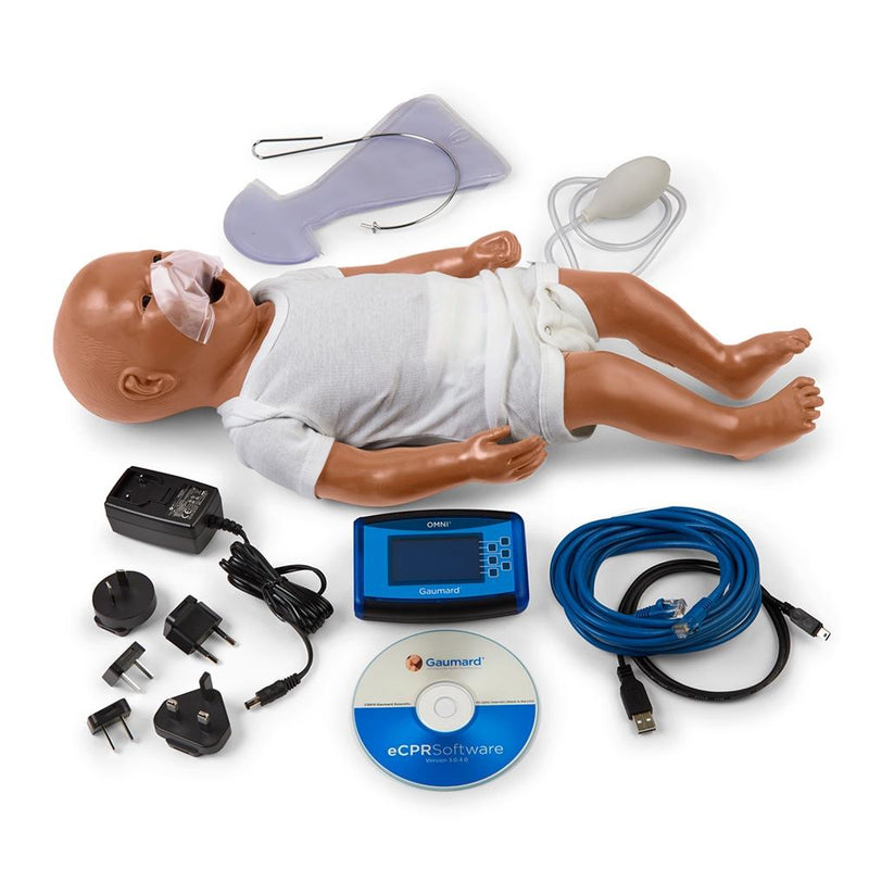 Susie® and Simon® Newborn CPR Simulator w- OMNI® Code Blue Pack, Dark