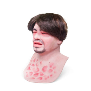 Realistic Facial Overlay 'Eduardo Anaphylaxis / stubble' for Adult Manikin Training Simulators