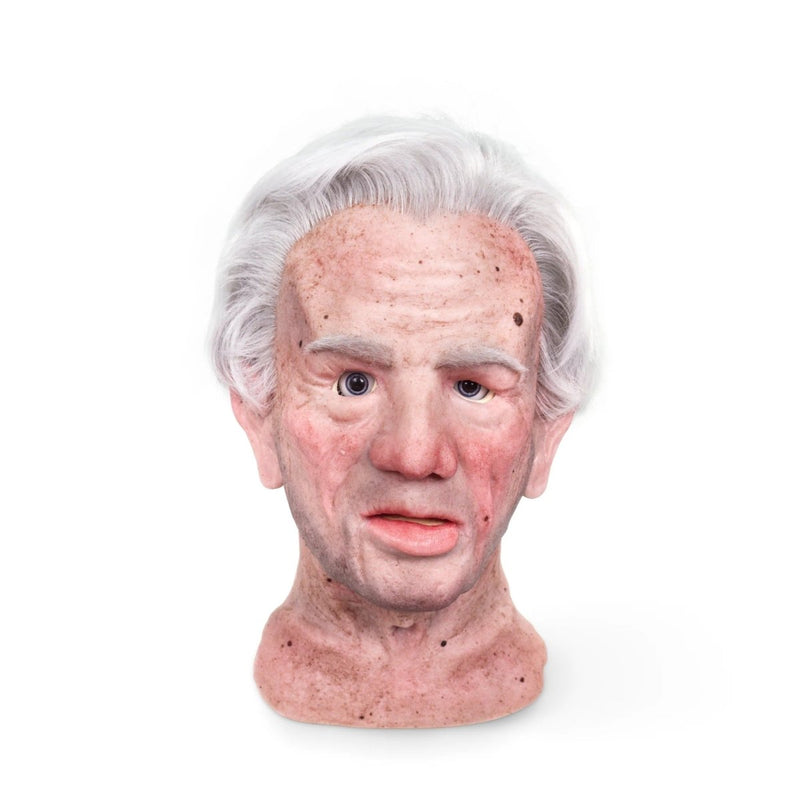 Realistic Facial Overlay 'Rudie Sonneberg with Stroke' for Adult Manikin Training Simulators
