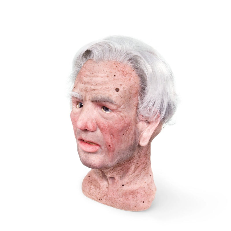 Realistic Facial Overlay 'Rudie Sonneberg with Stroke' for Adult Manikin Training Simulators