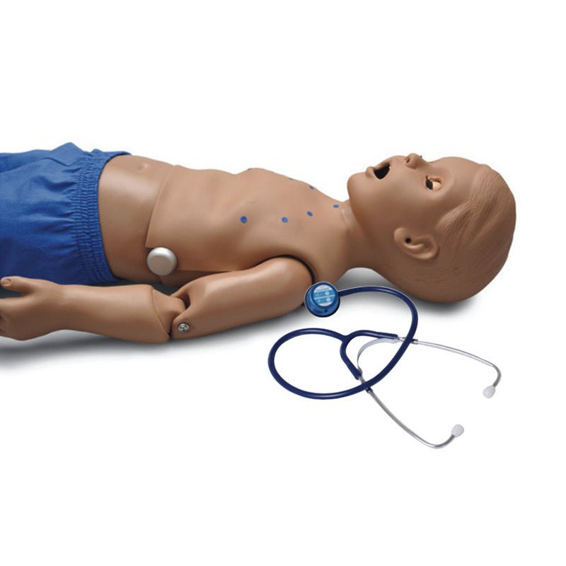 1-Year-Old Patient Heart and Lung Sounds Skills Trainer with Intubatable Airway, Dark