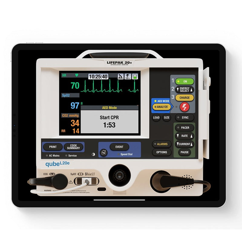 SKILLQUBE qube20e Patient Monitor/Defibrillator Simulation, Stryker LIFEPAK20e