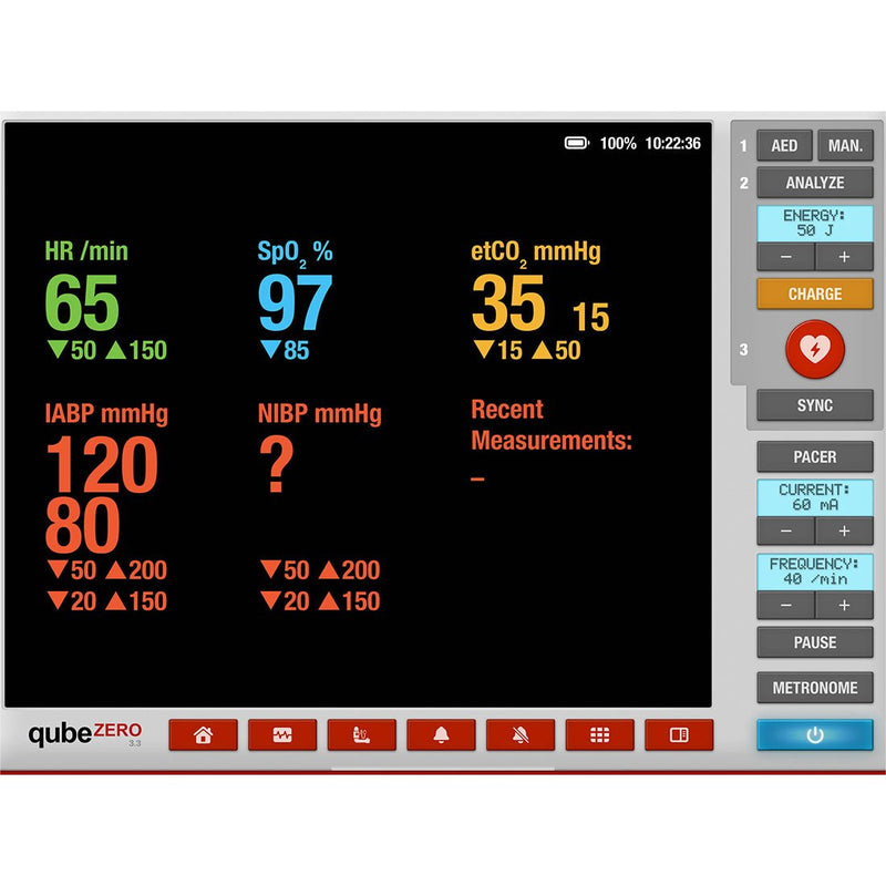 SKILLQUBE qubeZERO Patient Monitor/Defibrillator Simulation, Non-Specific Monitor